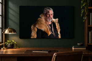 The First Among Men fine art canvas displayed in a refined home office