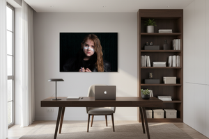 She Who Watches 30x20 - Canvas wrap office angled